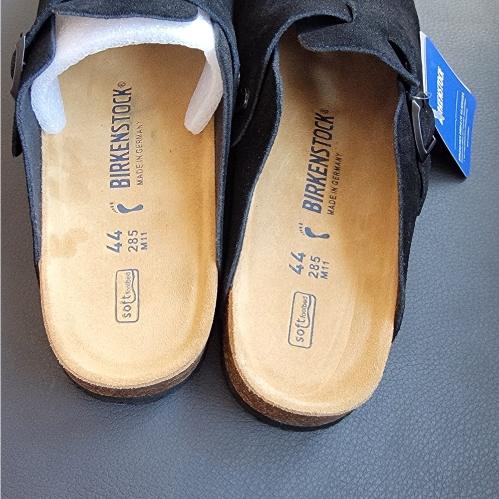 Black Birkenstock Boston Soft Footbed Suede Clogs NWT Size 11 EU44